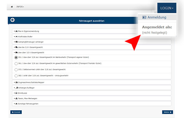 Schritt2: Auf LOGIN klicken